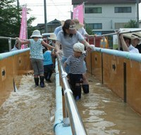 夏休み洪水体験