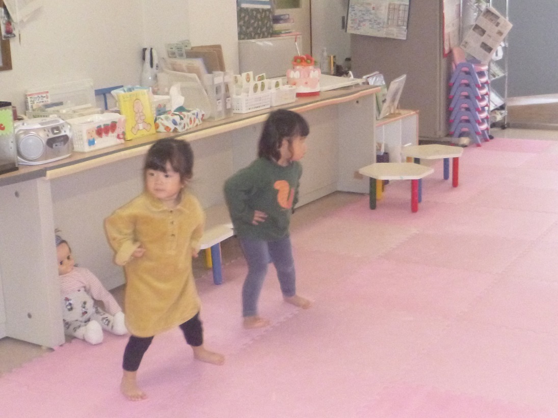 お帰り前の体操の様子