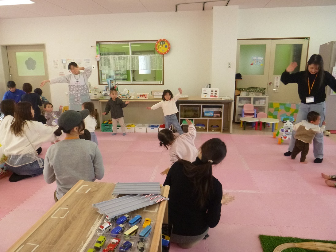 お帰り前の体操の様子