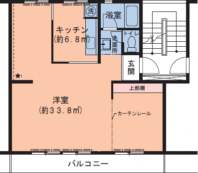 B7号棟302号室の平面図