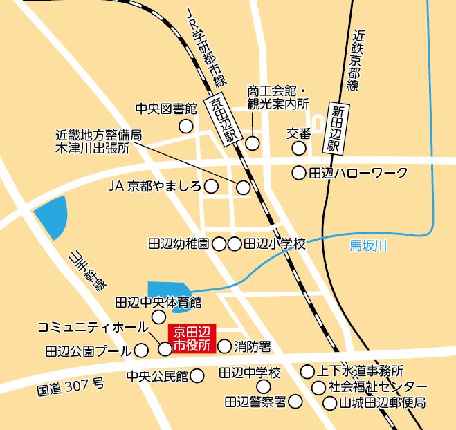 京田辺市消防本部の地図