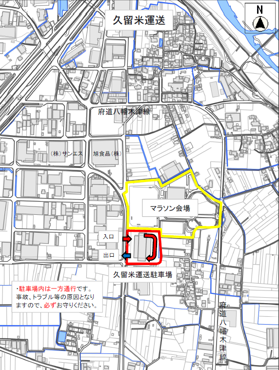 久留米運送駐車場案内図